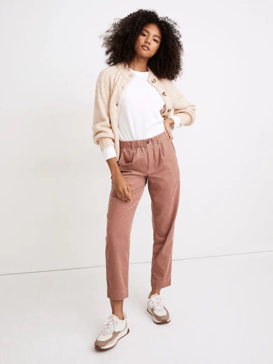 Madewell Corduroy Pull-On Mid-Rise Jogger Pants